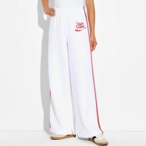 DIET COKE x TARGET NWT bow wide leg track pants -white/red -XXS